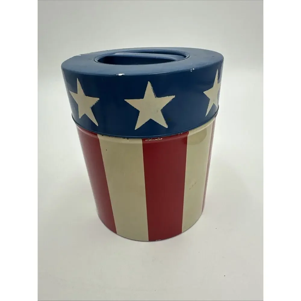 Vintage Vandor Imports Made In Japan Canisters Set Of 4 American Flag Design